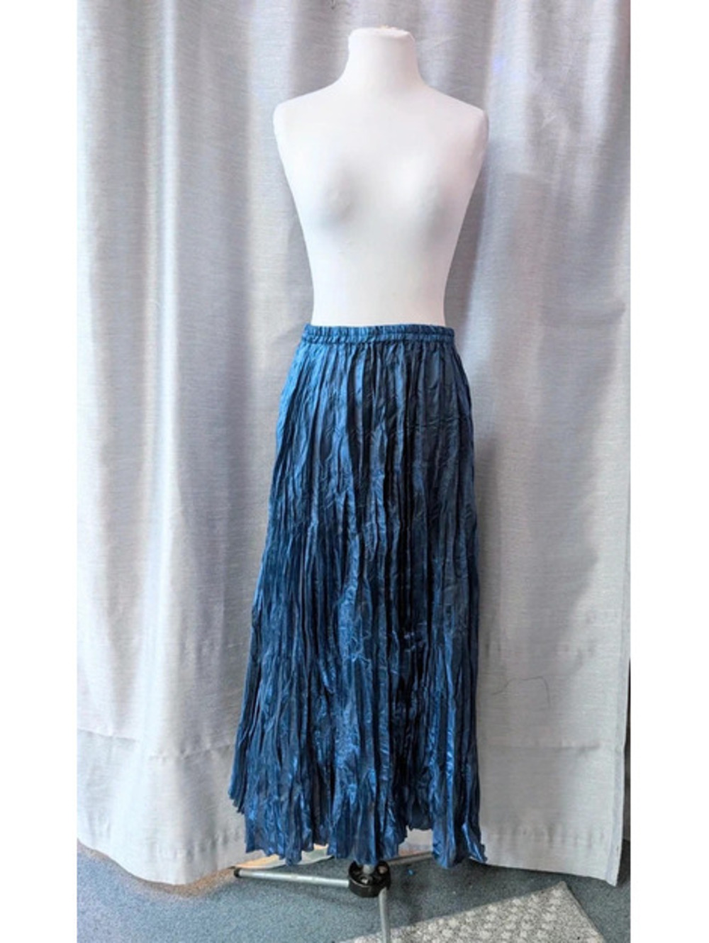 Shiny Blue Broomstick Skirt with Matching Bag S